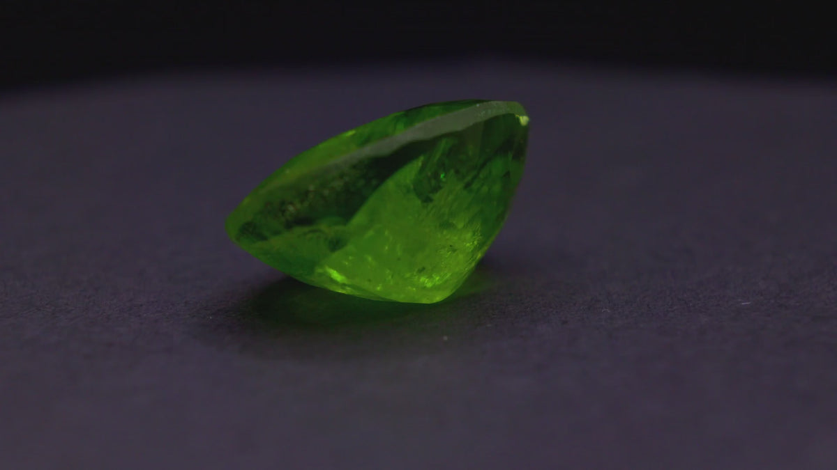 28.53 ct untreated Mogok Burma peridot, oval, view 2