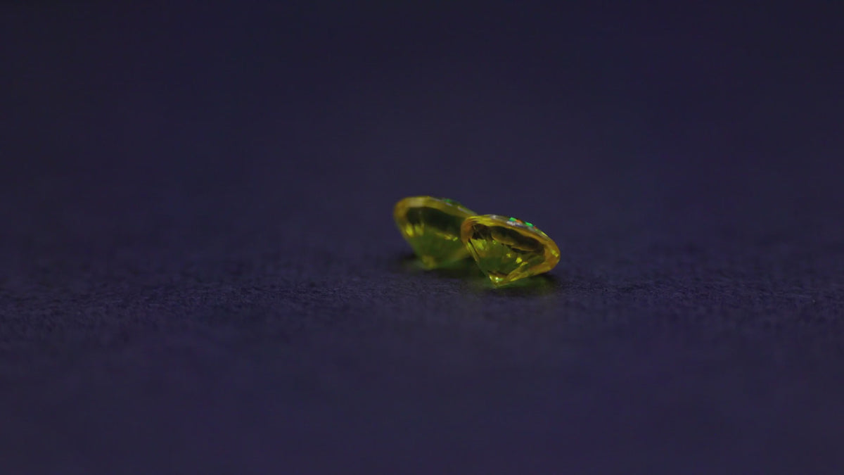 0.65 ct golden yellow sapphire pair, 4 mm rounds, view 2