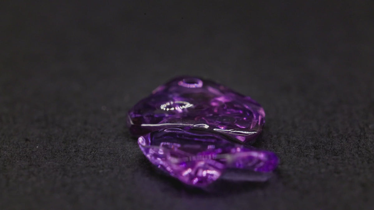 3.08 ct unheated lavender purple Ceylon sapphire pair, tumbled, view 2