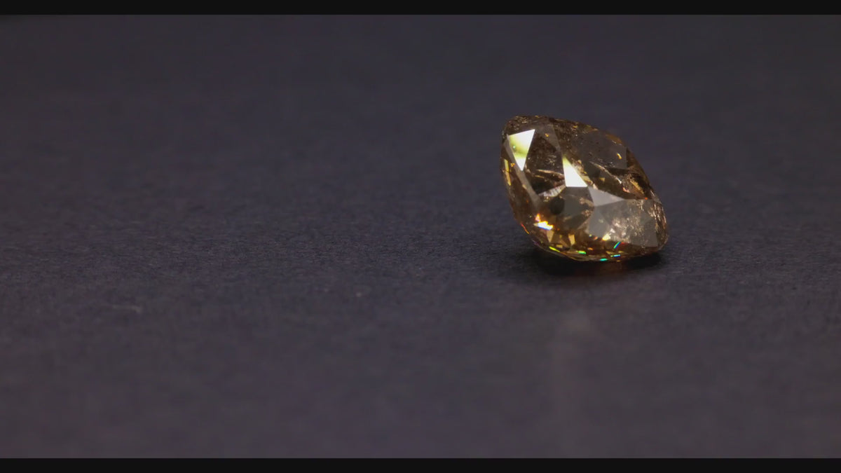 5.20 ct untreated natural brown cognac diamond, cushion cut, view 2