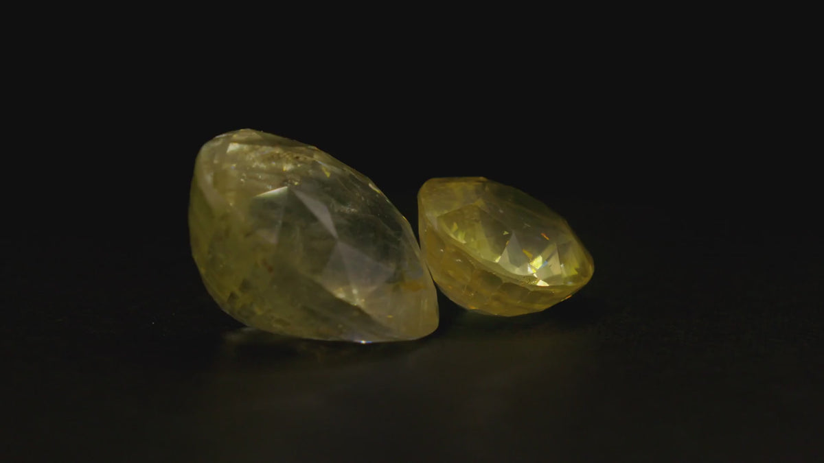 39.42 ct antique unheated Ceylon yellow sapphire, oval, view 3