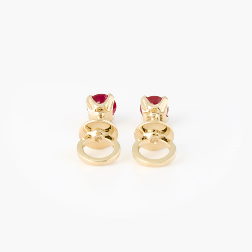 Burma-Ruby-Stud-Earrings_yellow_03 Burma Ruby Stud Earrings