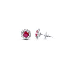flower_ruby_diamond_stud_earrings