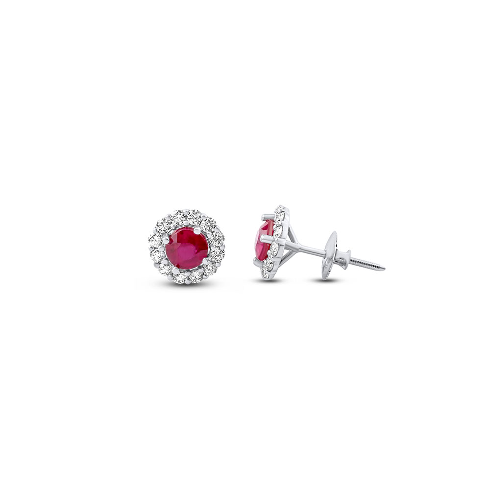 flower_ruby_diamond_stud_earrings
