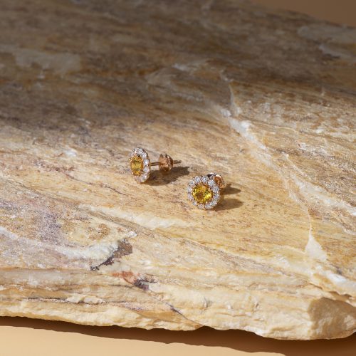 gleaming_yellow_sapphire_diamond_stud_earrings_rose