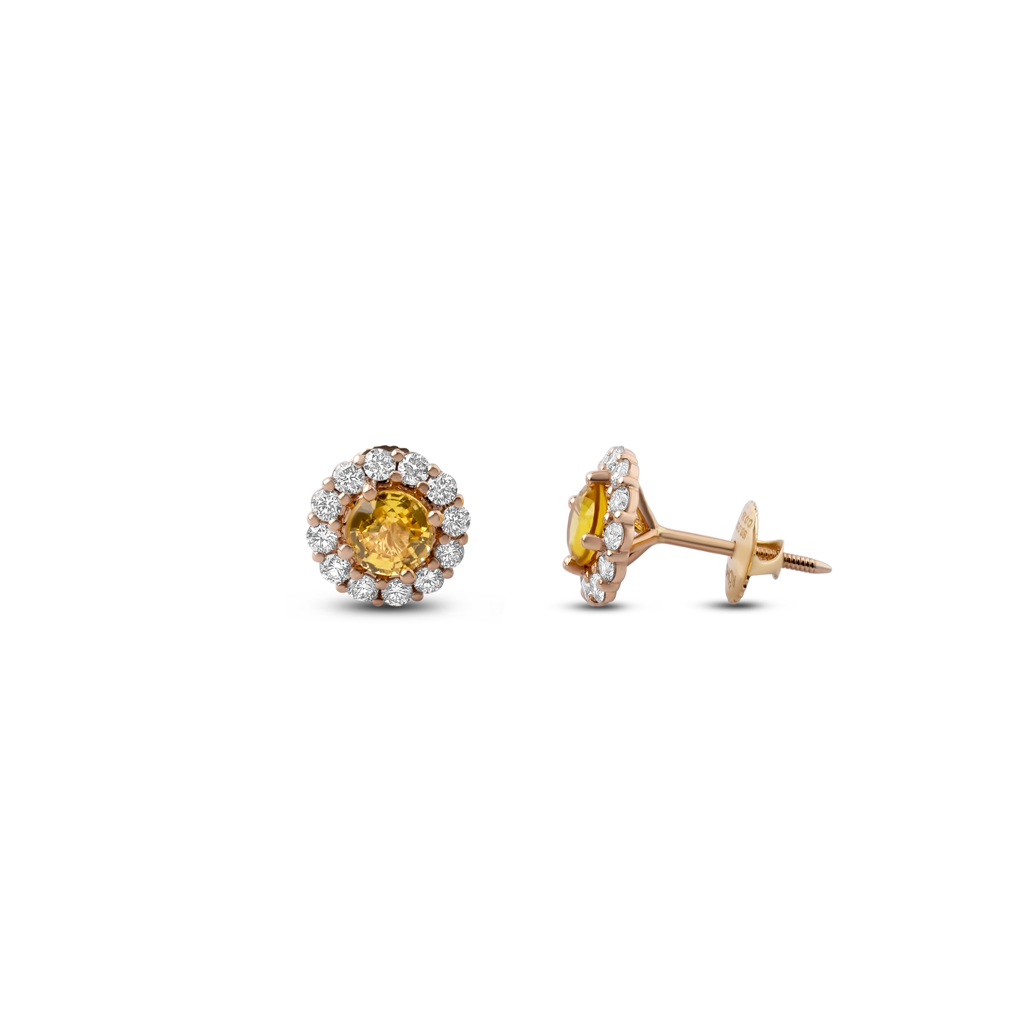 gleaming_yellow_sapphire_diamond_stud_earrings_rose
