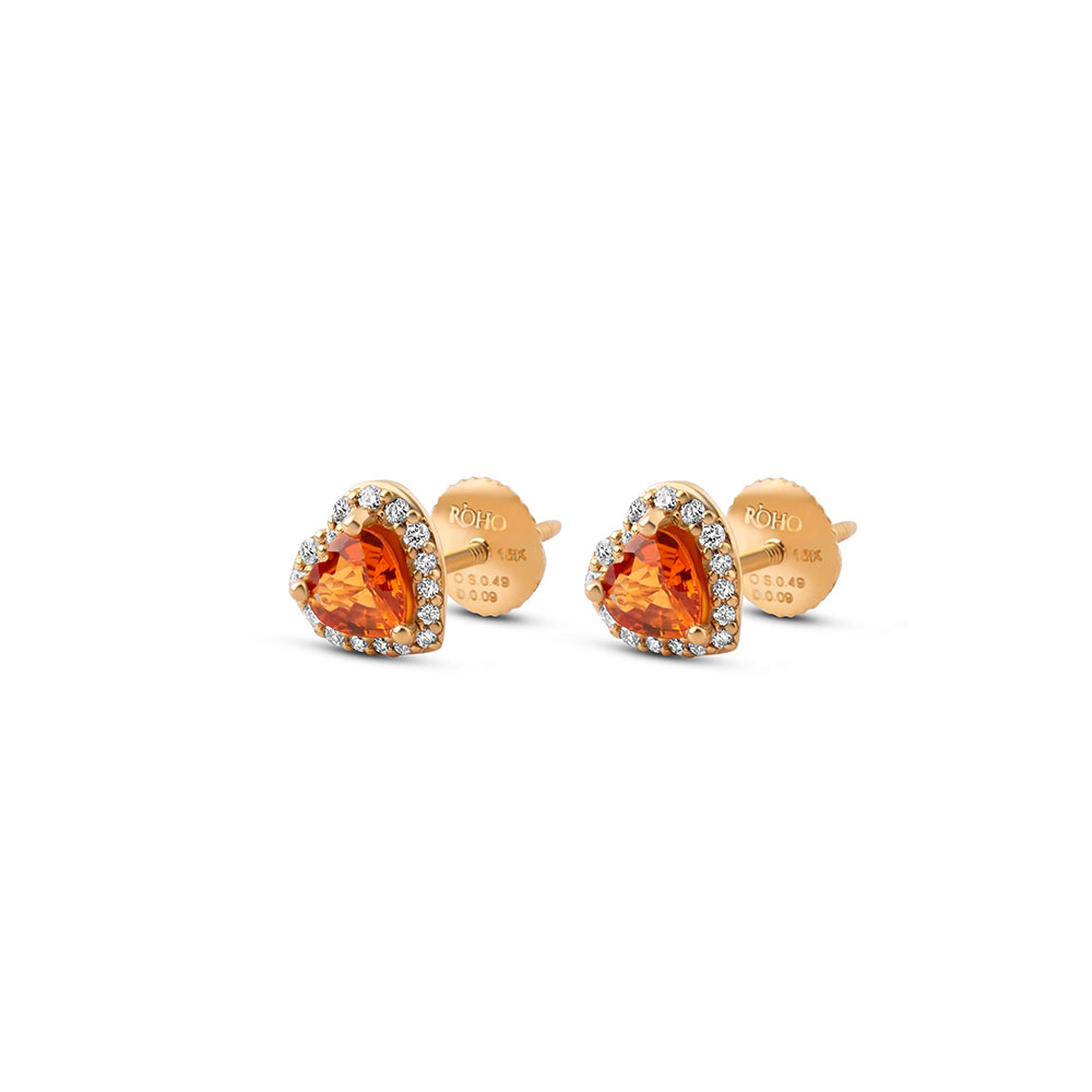 heart_orange_sapphire_diamond_stud_earrings_rose