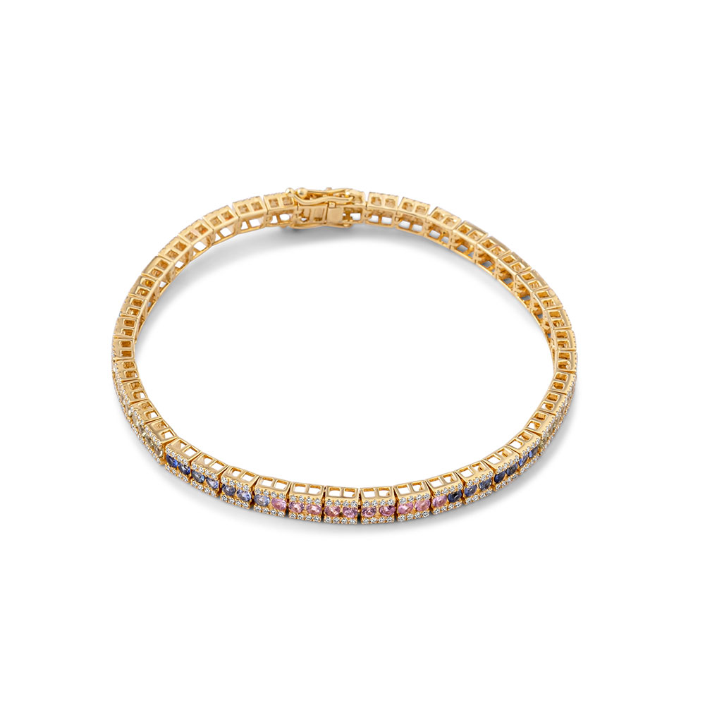 Multi Sapphire Tennis Bracelet