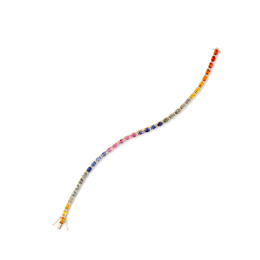 rainbow_multi_sapphire_diamond_tennis_bracelet_yellow