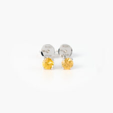 18k Gold Yellow Sapphire Stud Earrings