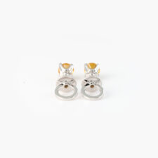 18k Gold Yellow Sapphire Stud Earrings