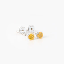 18k Gold Yellow Sapphire Stud Earrings