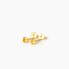 18k Gold Yellow Sapphire Stud Earrings