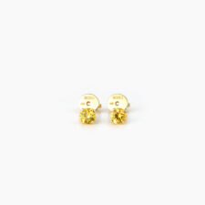 18k Gold Yellow Sapphire Stud Earrings