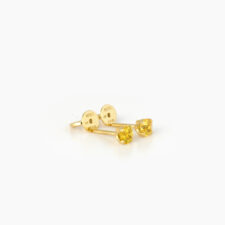 18k Gold Yellow Sapphire Stud Earrings