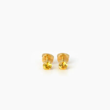 18k Gold Yellow Sapphire Stud Earrings