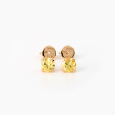 18k Gold Yellow Sapphire Stud Earrings
