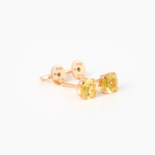 18k Gold Yellow Sapphire Stud Earrings