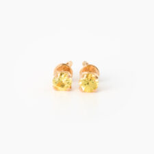 18k Gold Yellow Sapphire Stud Earrings