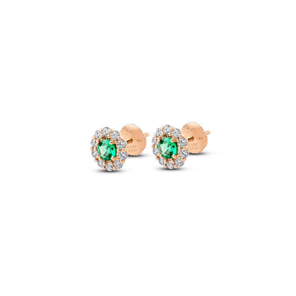 floral_emerald_diamond_stud_earrings